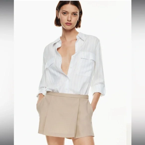 NWT Aritzia Babaton utility Seymour stripe button down shirt - Picture 1 of 13